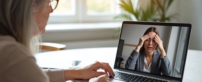 Psicólogo online ofreciendo acompañamiento emocional inmediato para el estrés y agotamiento