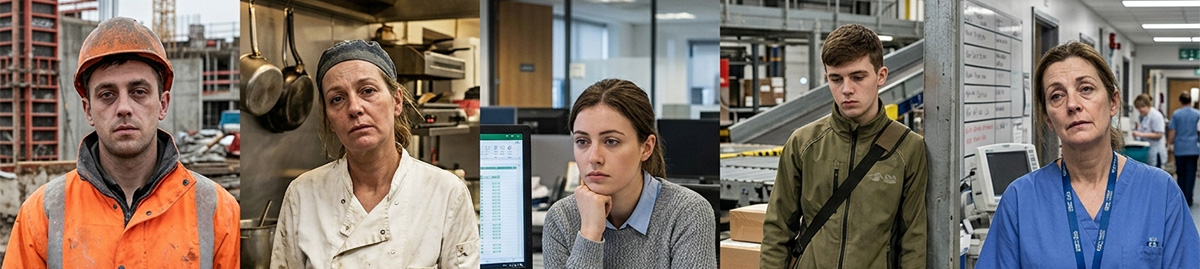 Trabajadores agotados, sin motivación, representando el malestar emocional en el trabajo que no llega a llamarse burnout
